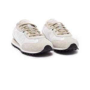 P448 Beige and White Suede-Trim Sneakers